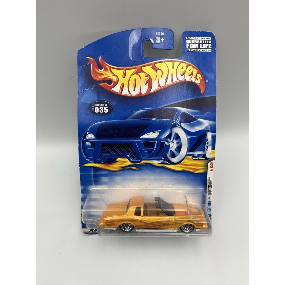 2001 Hot Wheels #35 First Editions 22/36 Montezooma Yellow W/chrome Lace Spokes